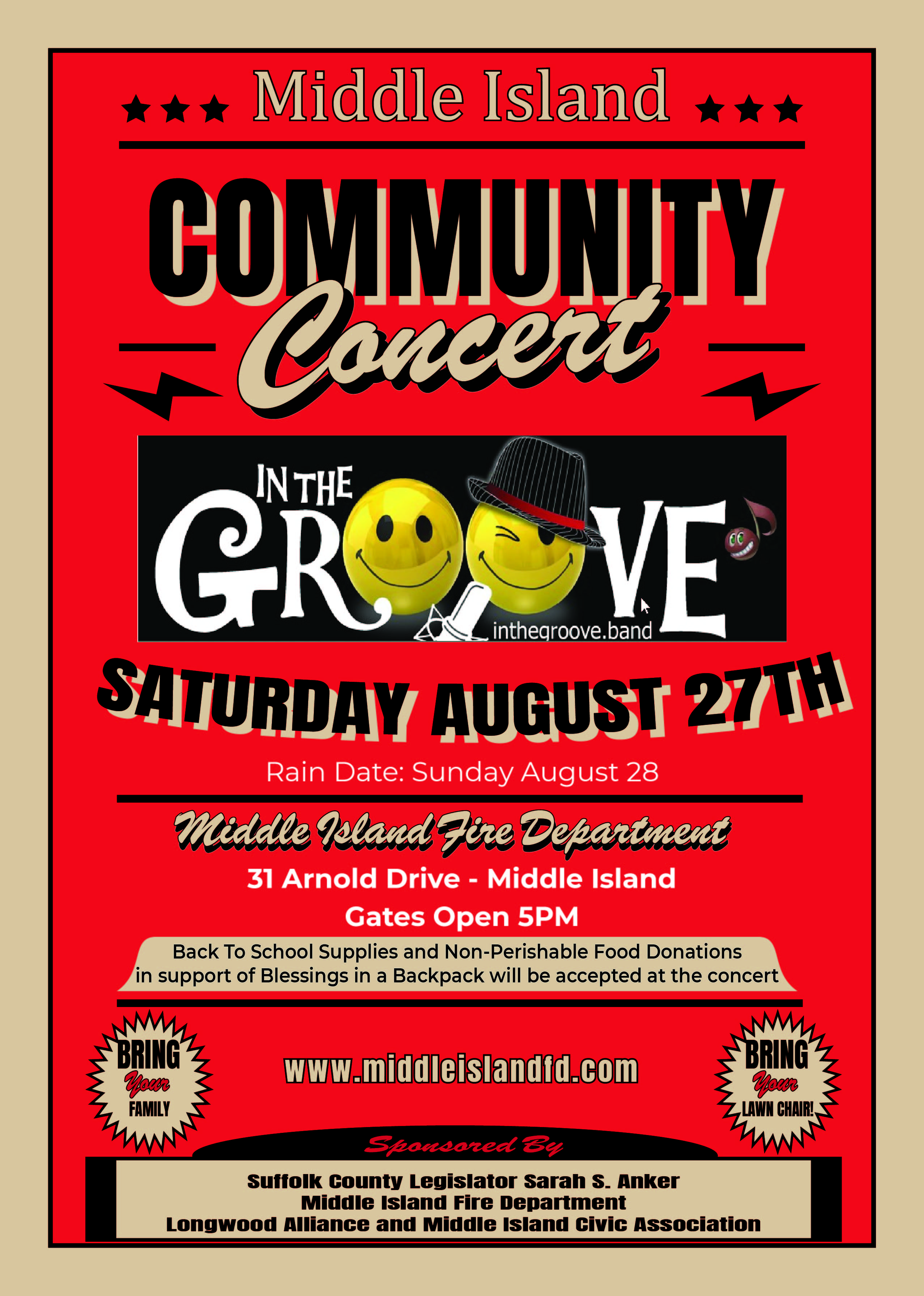 In the Groove concert flyer